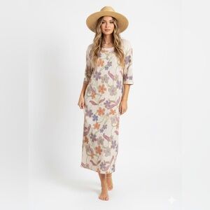 Easel Floral Cream Boho Feminine Dress Size S NWOT